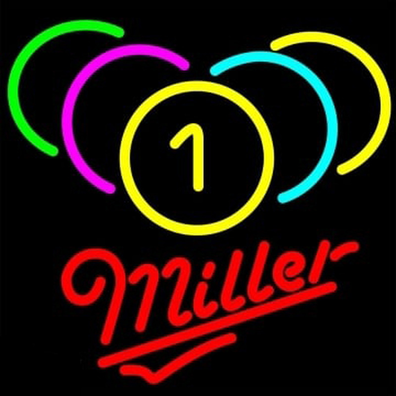 Miller Billiards Rack Pool Neon Skilt