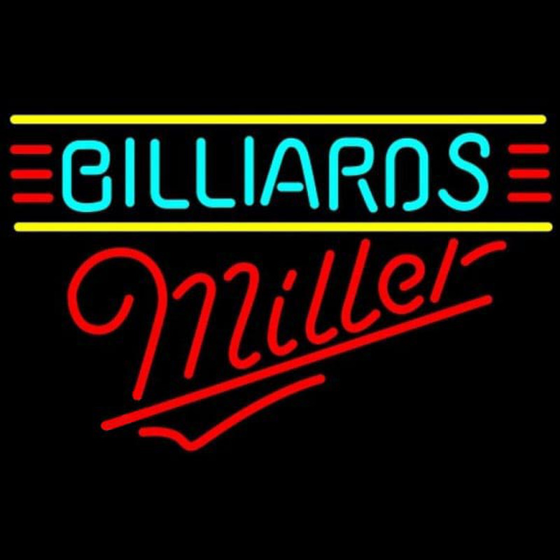 Miller Billiards Te t Borders Pool Beer Sign Neon Skilt