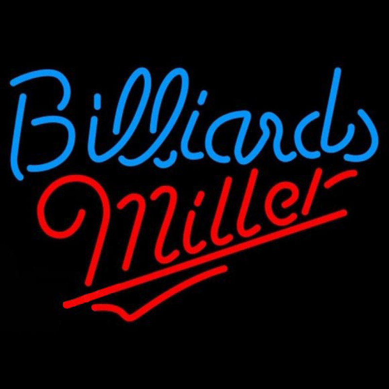 Miller Billiards Te t Pool Beer Sign Neon Skilt