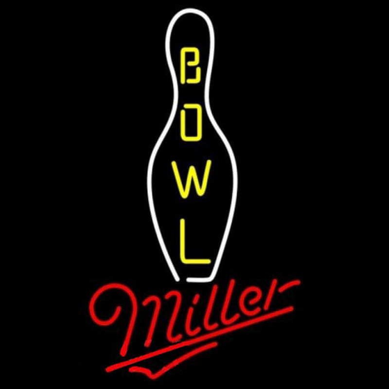Miller Bowling Beer Sign Neon Skilt