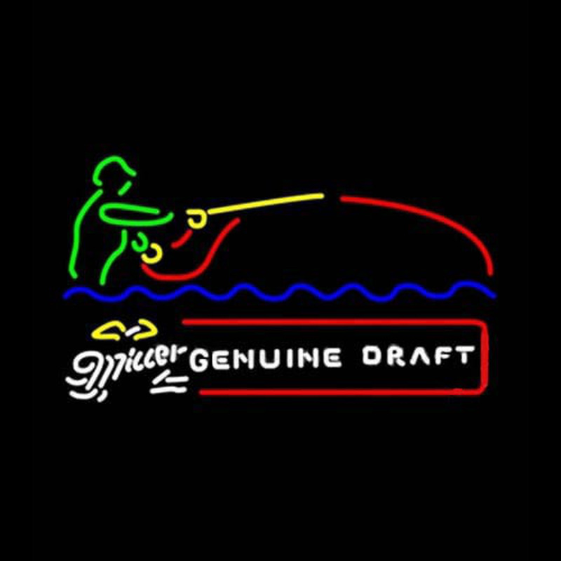 Miller Genuine Draft Fisherman Neon Skilt
