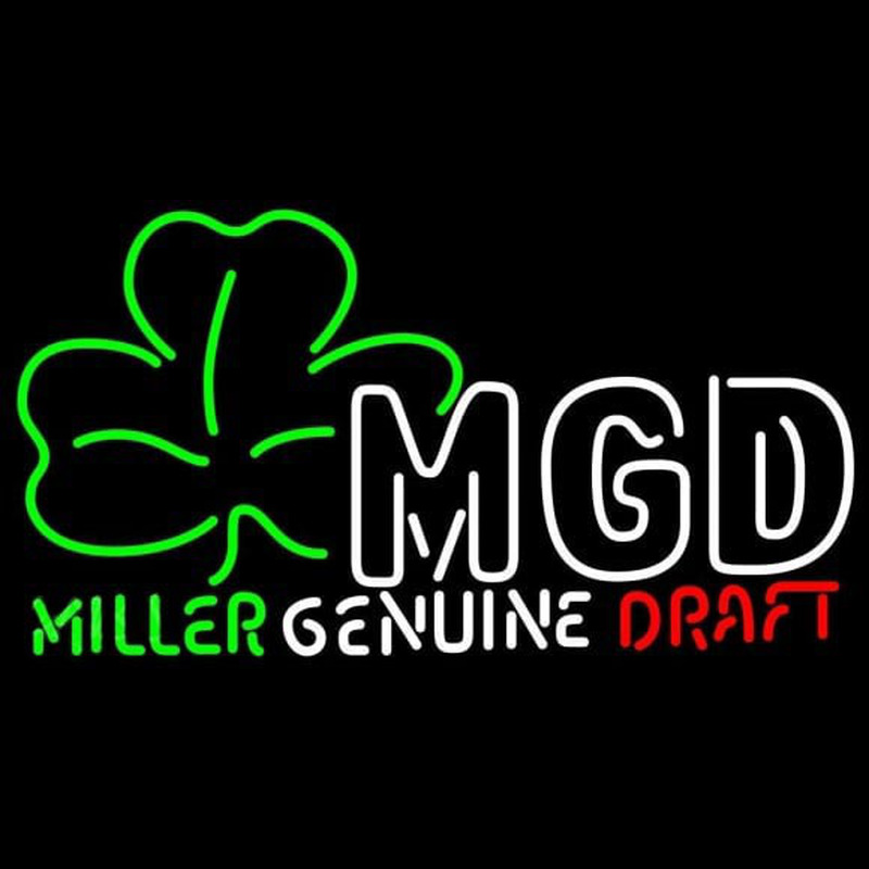 Miller Genuine Draft Shamrock Beer Sign Neon Skilt