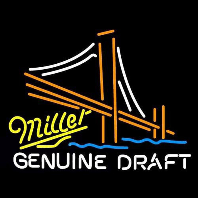 Miller Golden Gate Bridge Beer Sign Neon Skilt