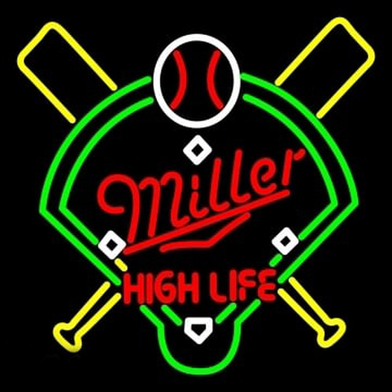 Miller High Life Baseball Neon Skilt