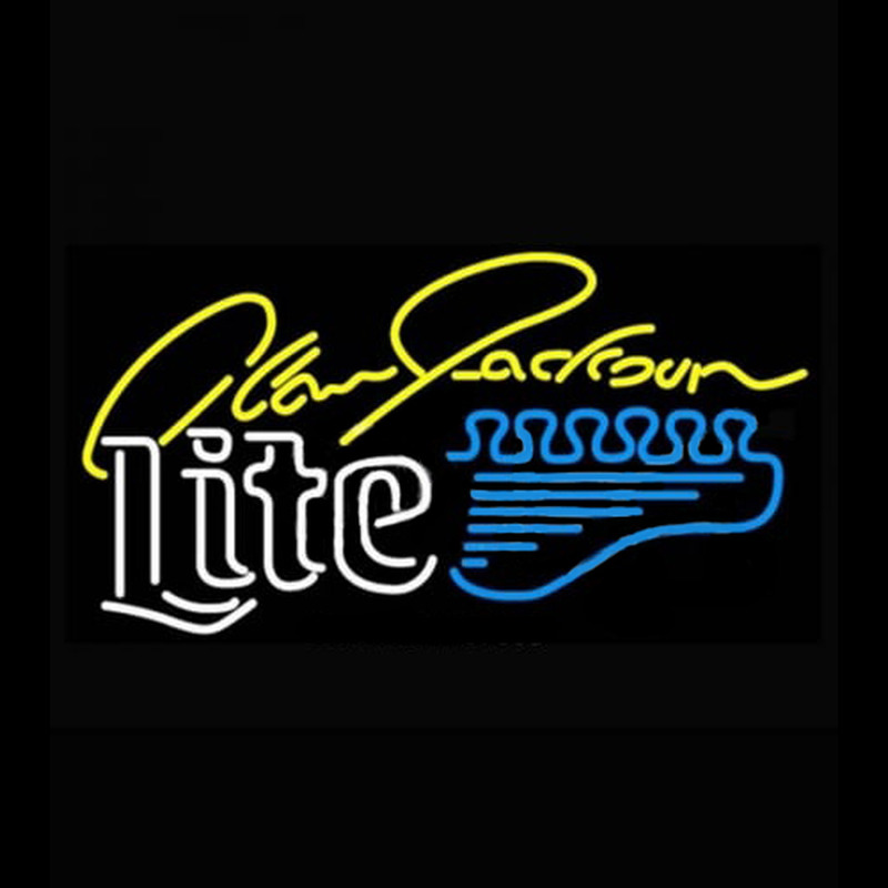 Miller Lite Alan Jackson Guitar Neon Skilt