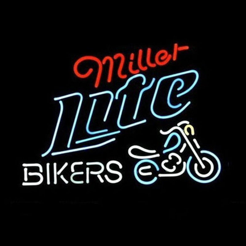 Miller Lite Bike Bikers Bicycle Logo Neon Skilt
