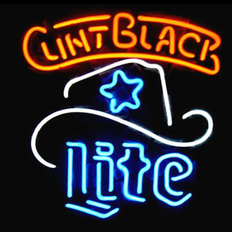 Miller Lite Clint Black Logo Pub Butik Øl Bar Neon Skilt Julegave