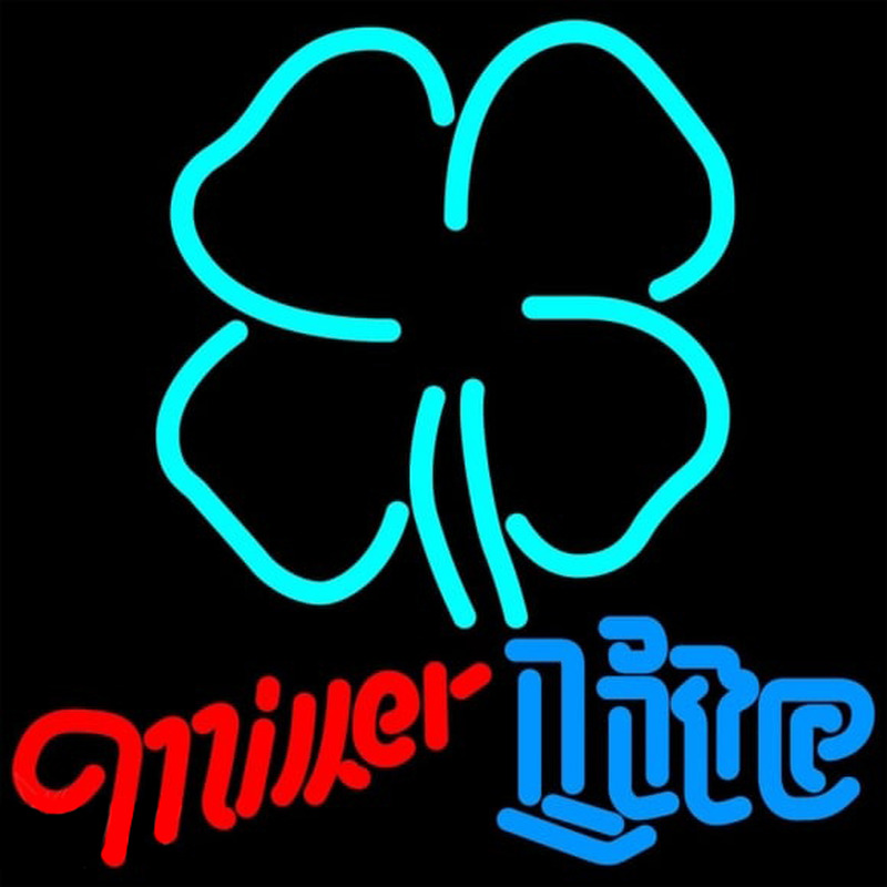 Miller Lite Clover Beer Sign Neon Skilt