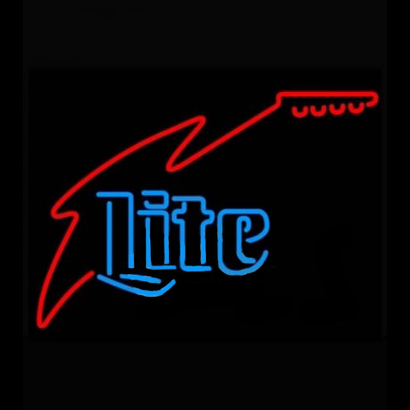 Miller Lite Guitar Neon Skilt