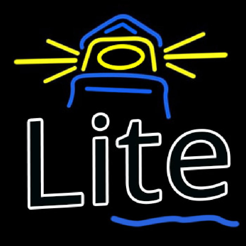 Miller Lite Lighthouse Beer Neon Skilt