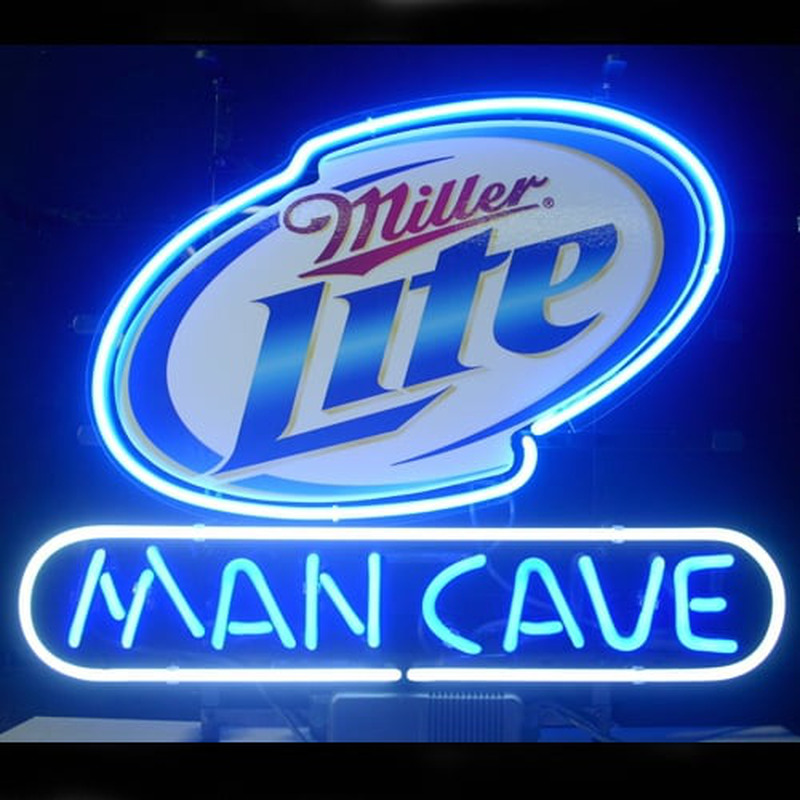 Miller Lite Man Cave Open Neon Skilt