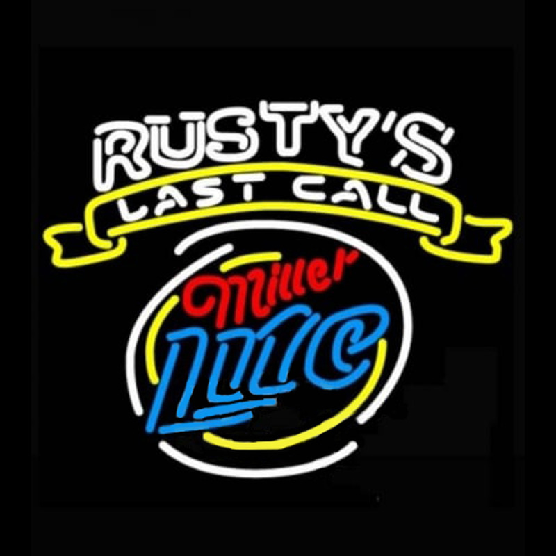 Miller Lite Rusty Last Call Neon Skilt
