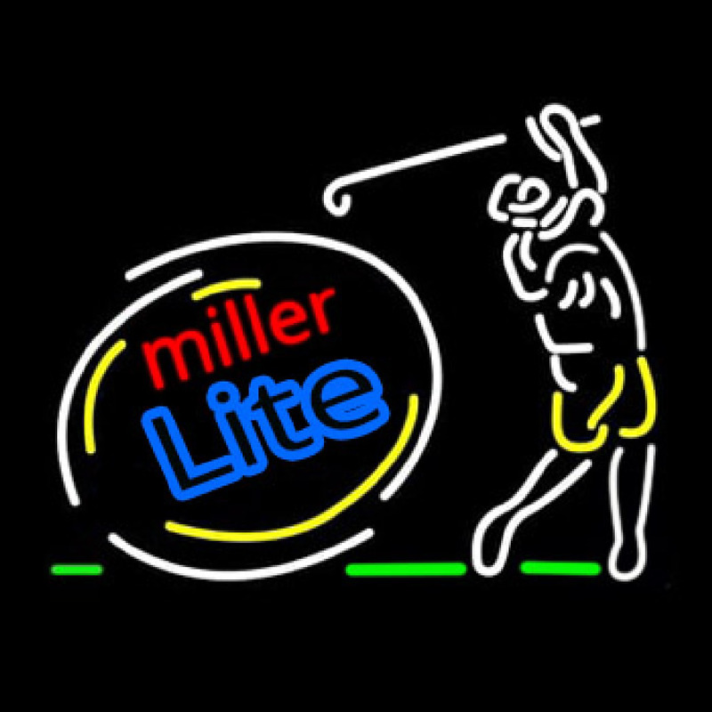 Miller Lite Sequencing Swinging Golfer Neon Skilt