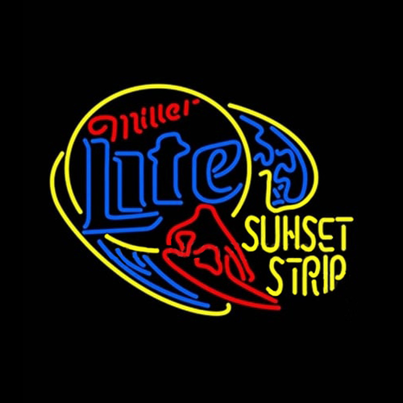 Miller Lite Surfer Sunset Strip Neon Skilt