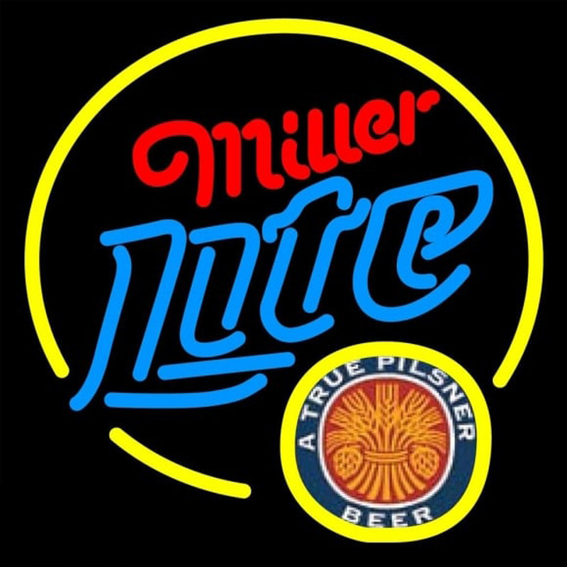 Miller Lite True Pilsner Circle Beer Sign Neon Skilt