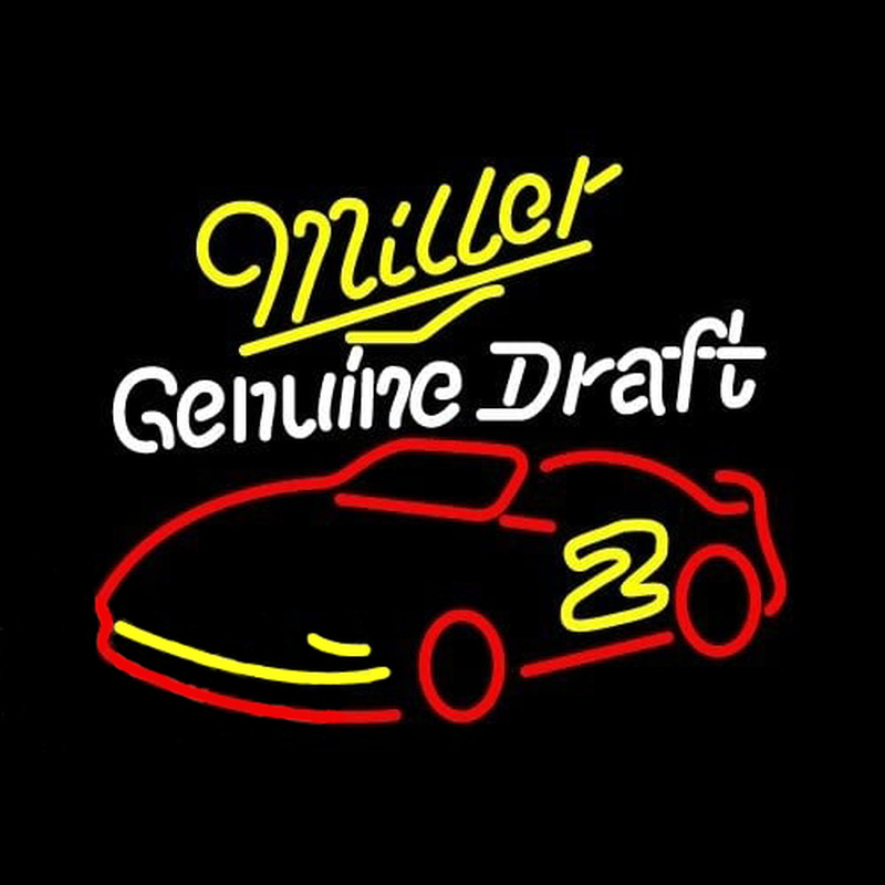Miller NASCAR Rusty Wallace 2 Beer Sign Neon Skilt
