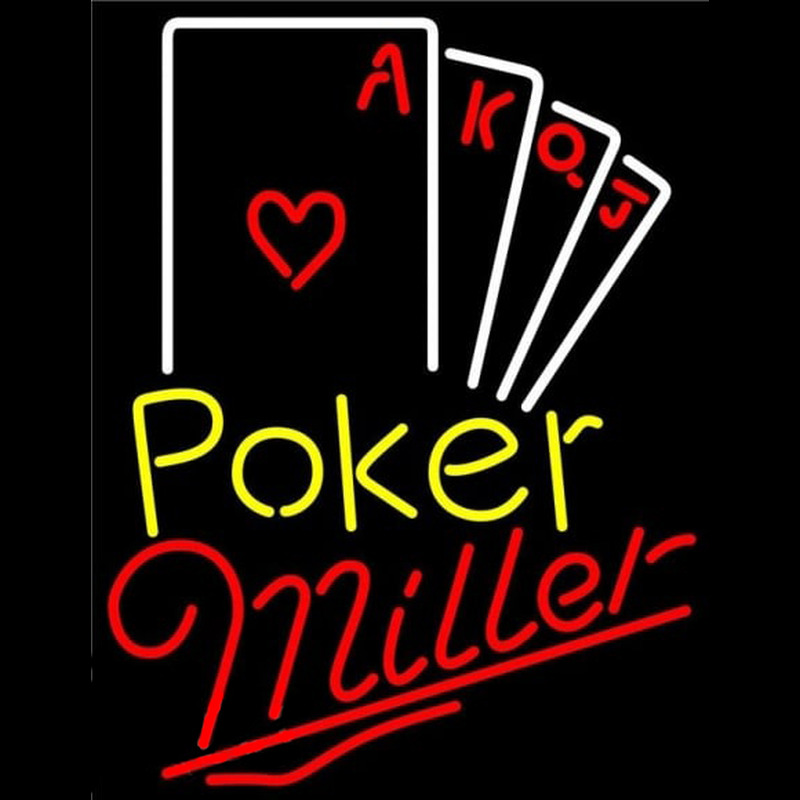 Miller Poker Ace Series Beer Sign Neon Skilt