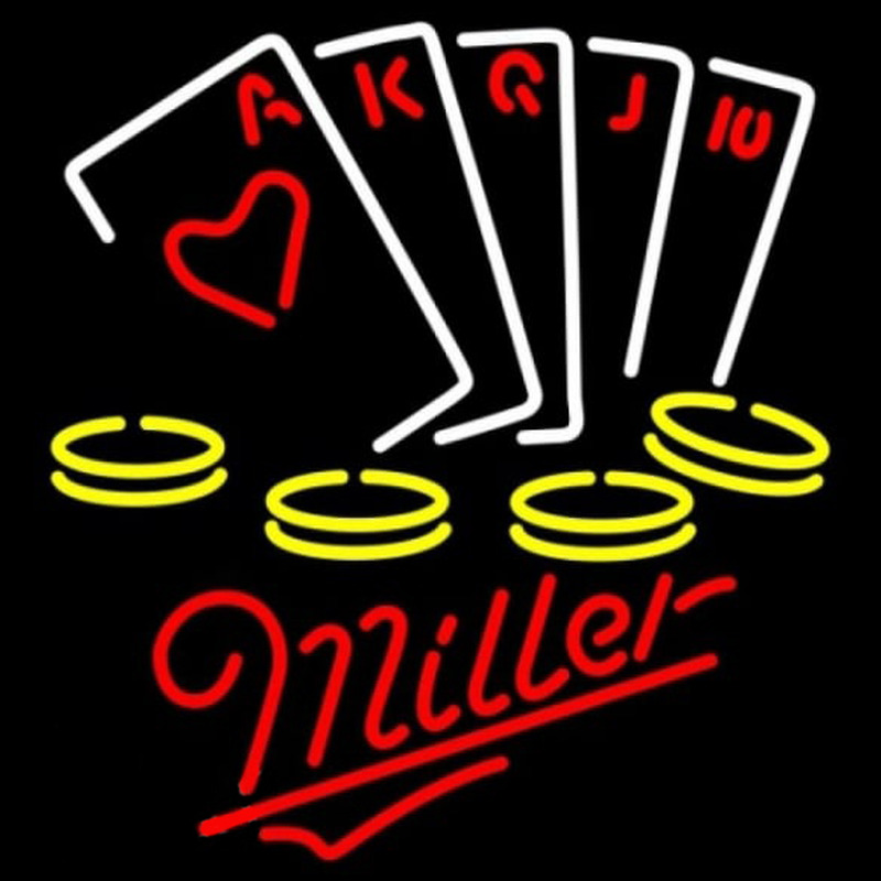 Miller Poker Ace Series Beer Sign Neon Skilt