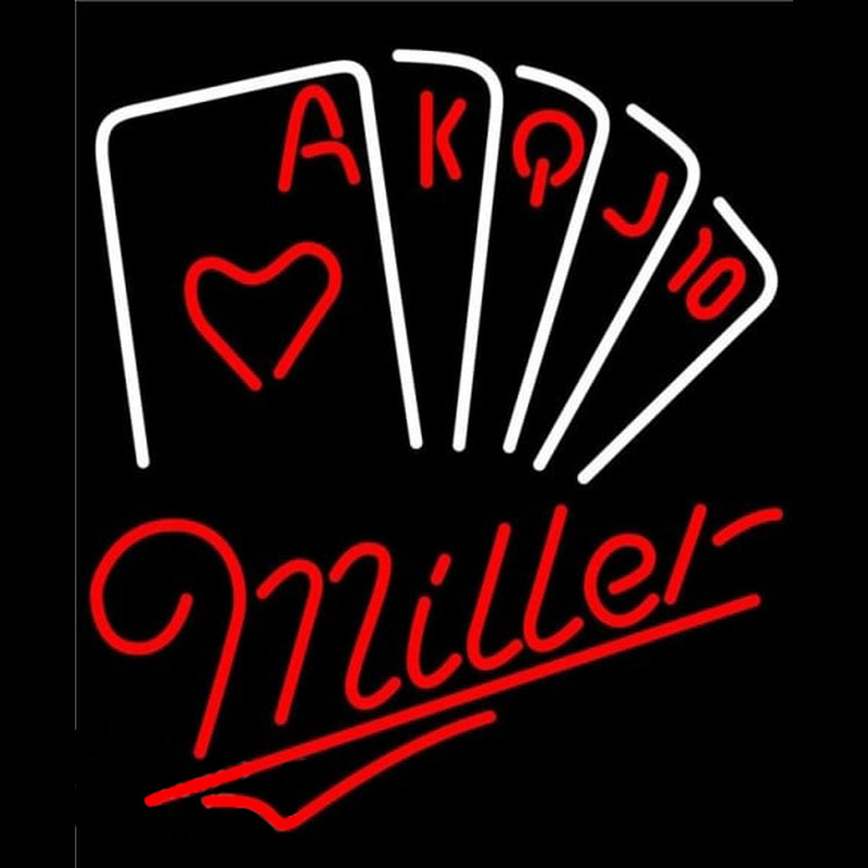 Miller Poker Series Beer Sign Neon Skilt
