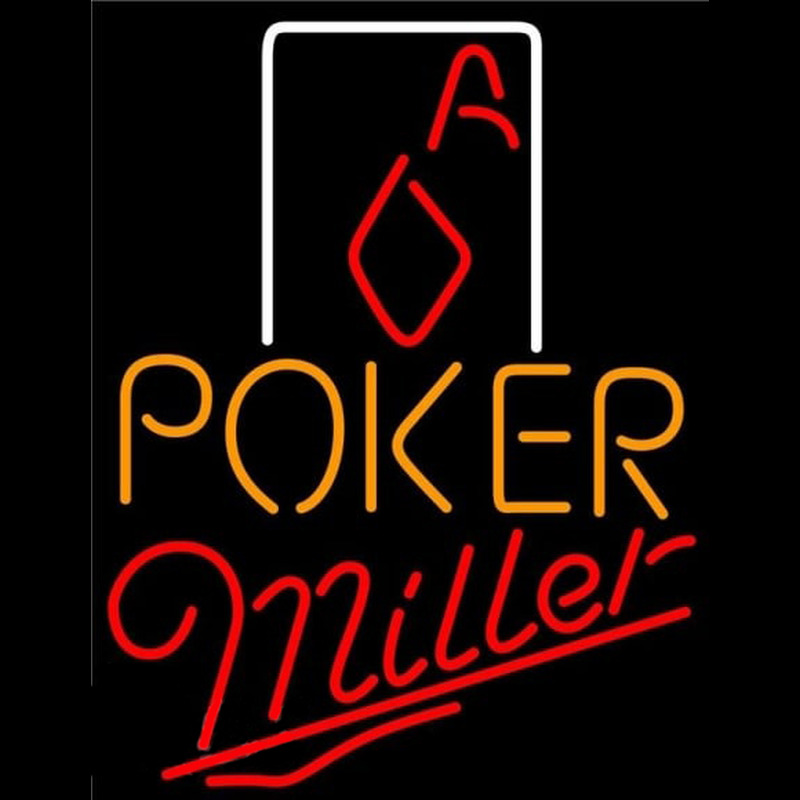 Miller Poker Squver Ace Beer Sign Neon Skilt