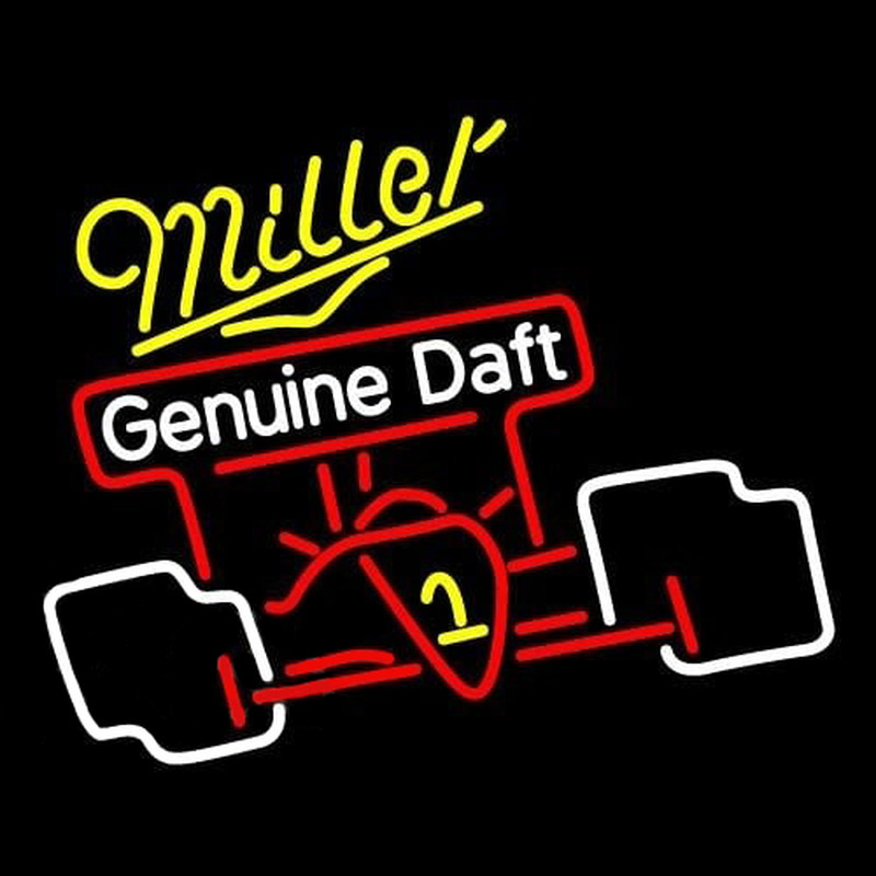Miller Race Car Beer Sign Neon Skilt