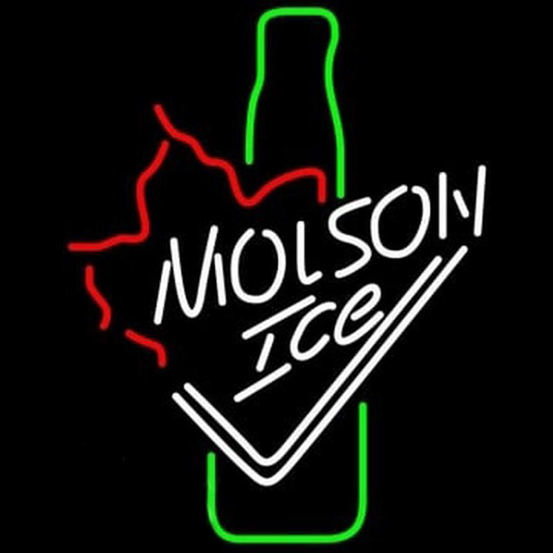 Molson Ice Bottle Neon Skilt