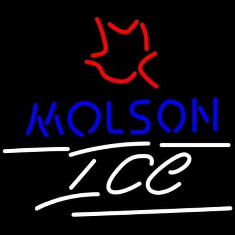 Molson Ice Small Maple Leaf Neon Skilt