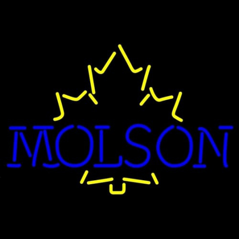 Molson Yellow Maple Leaf Neon Skilt