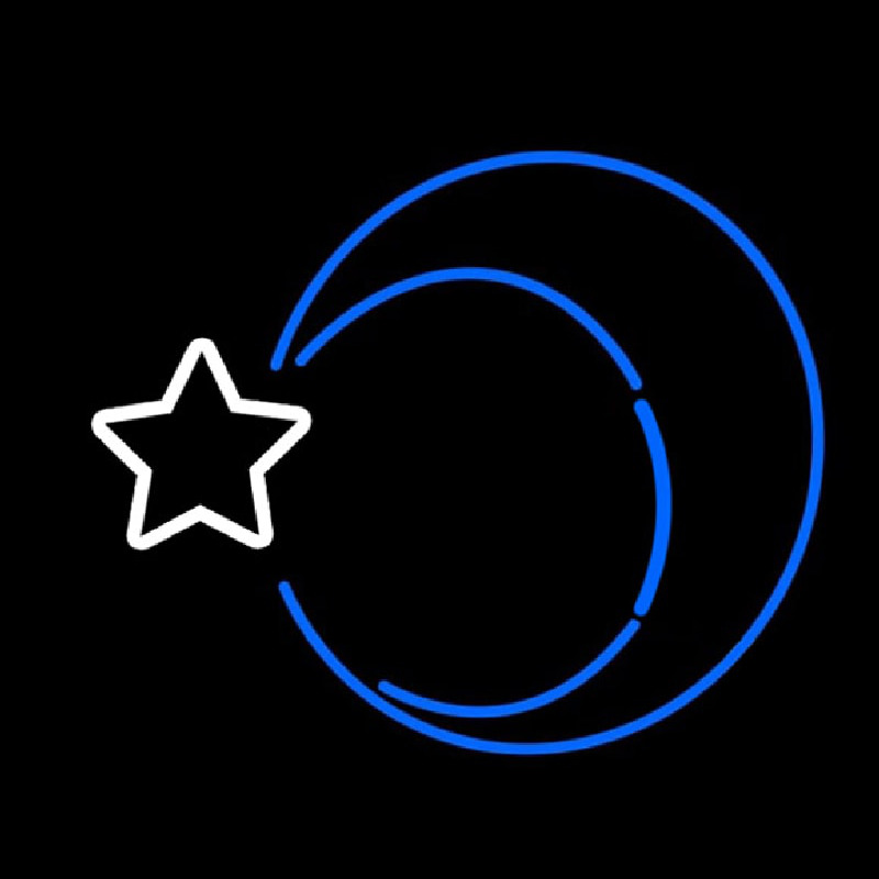 Moon With Star Neon Skilt