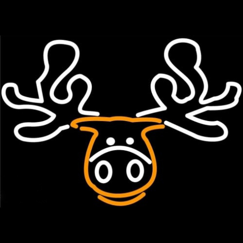 Moose Head Logo Neon Skilt