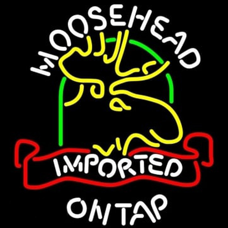 Moosehead Moose Imported On Top Neon Skilt
