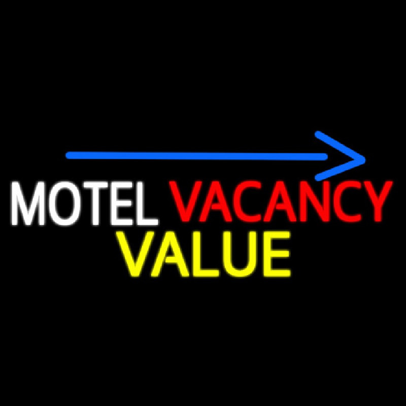 Motel Vacancy Value With Arrow Neon Skilt