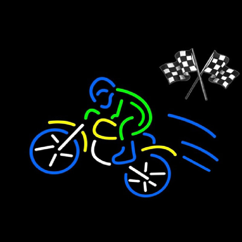 Motocross Bike And Rider Neon Skilt