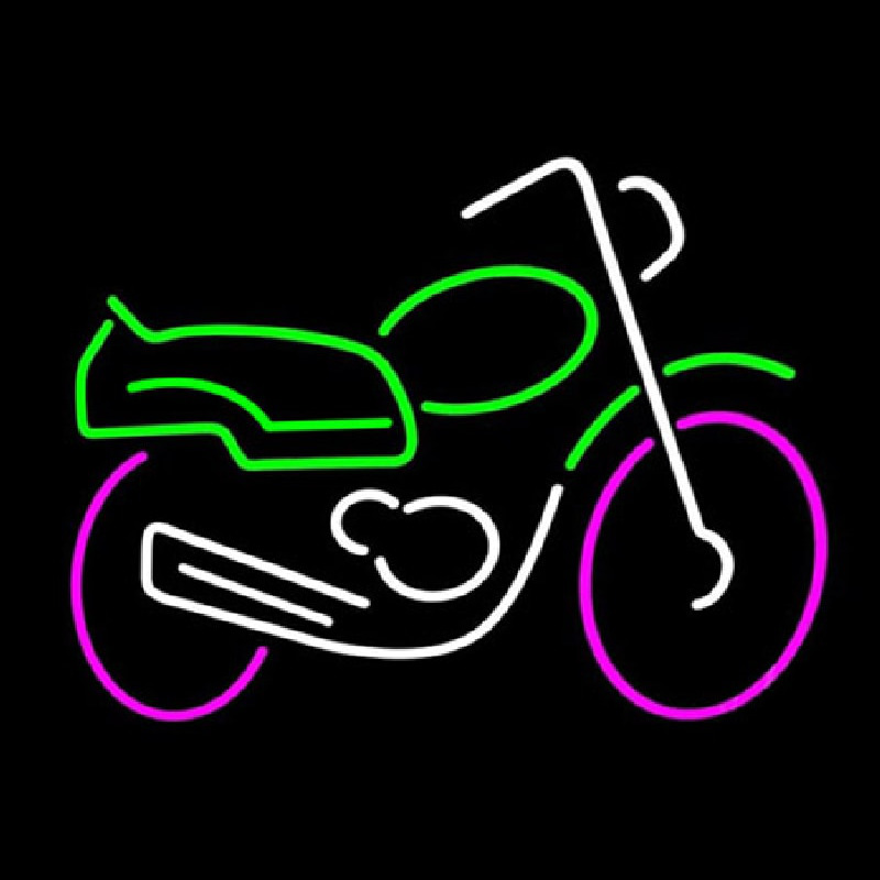 Motorcycle Multicolored Logo Neon Skilt