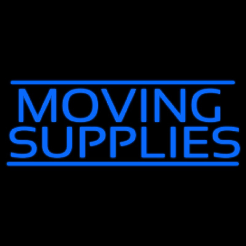 Moving Supplies Blue Double Lines Neon Skilt