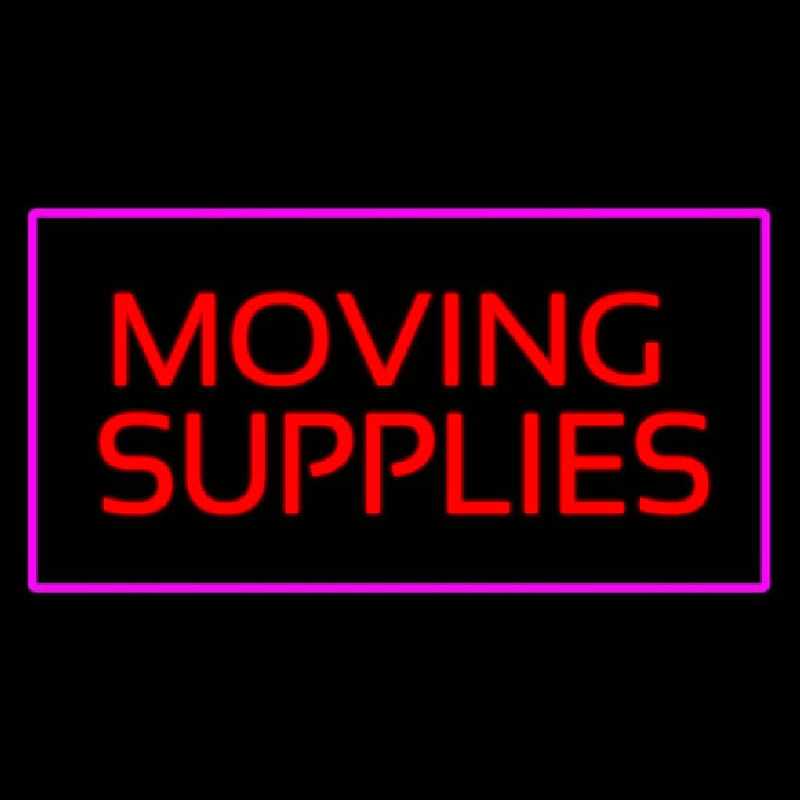 Moving Supplies Rectangle Purple Neon Skilt