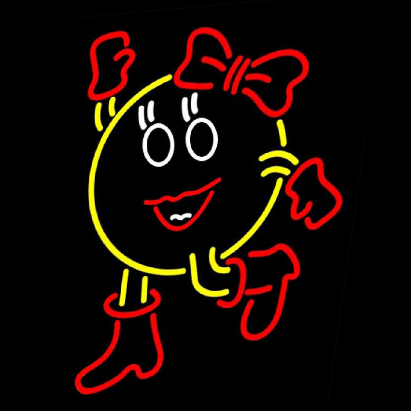 Ms Pac Man Neon Skilt