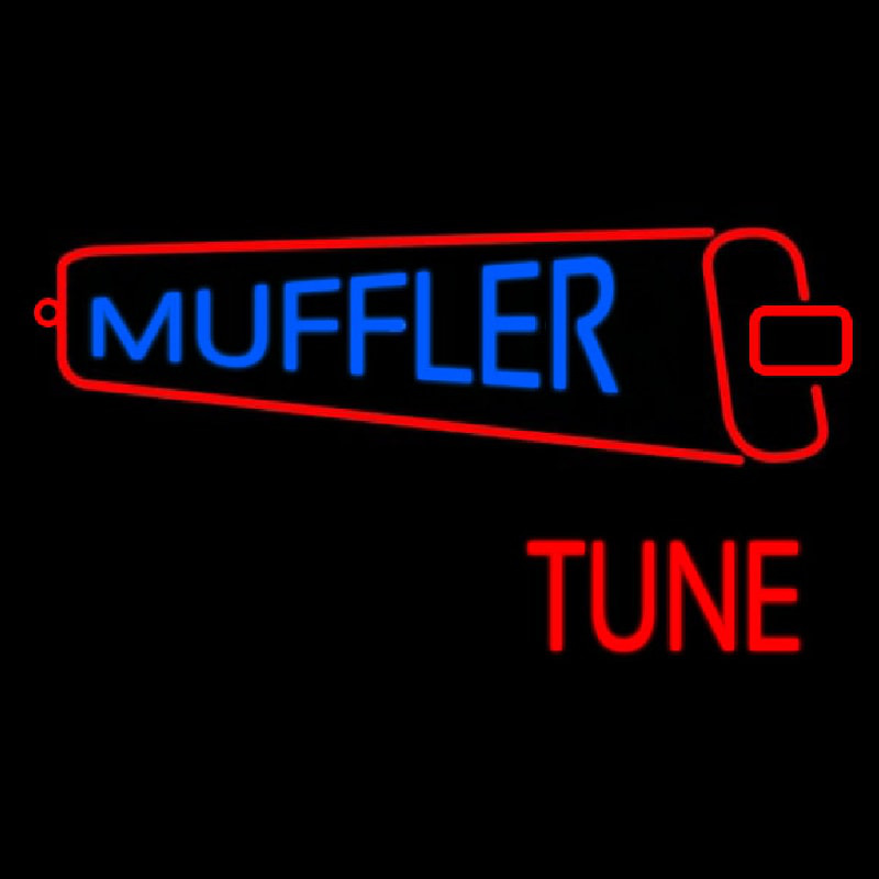 Muffler Tune With Red Logo Neon Skilt