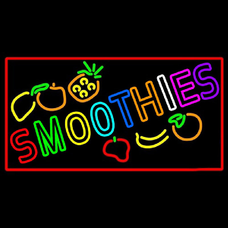Multi Colored Double Stroke Smoothies Neon Skilt