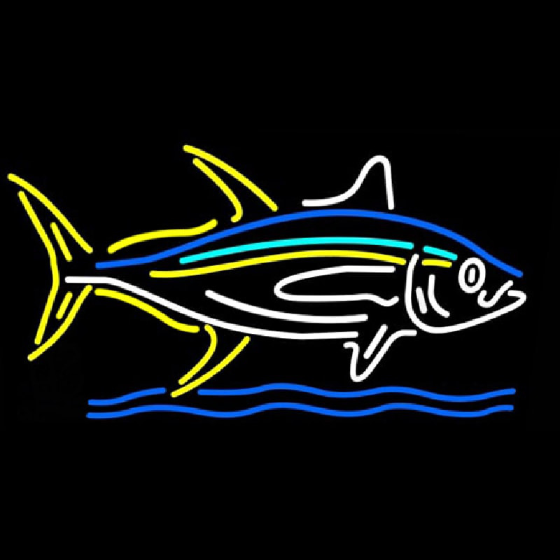 Multicolor Big Fish Neon Skilt