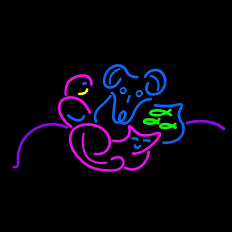 Multicolor Pet Logo Neon Skilt