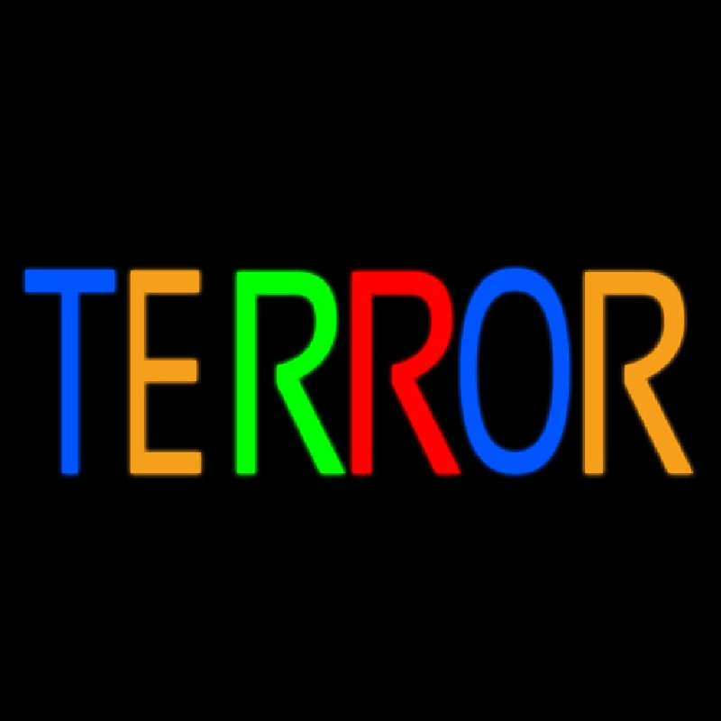 Multicolor Terror Neon Skilt