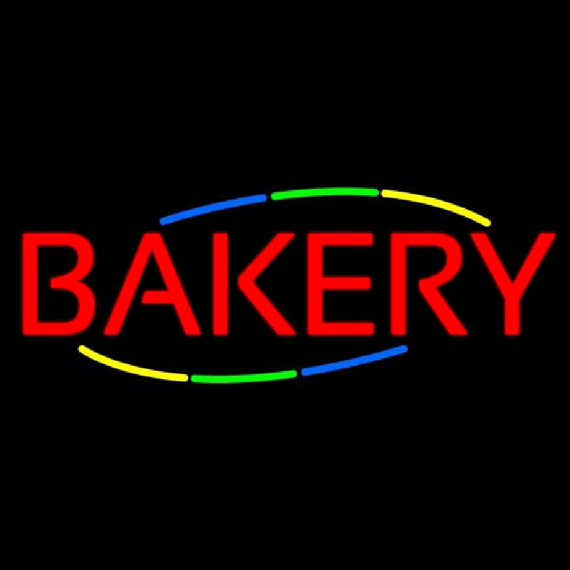 Multicolored Block Bakery Neon Skilt