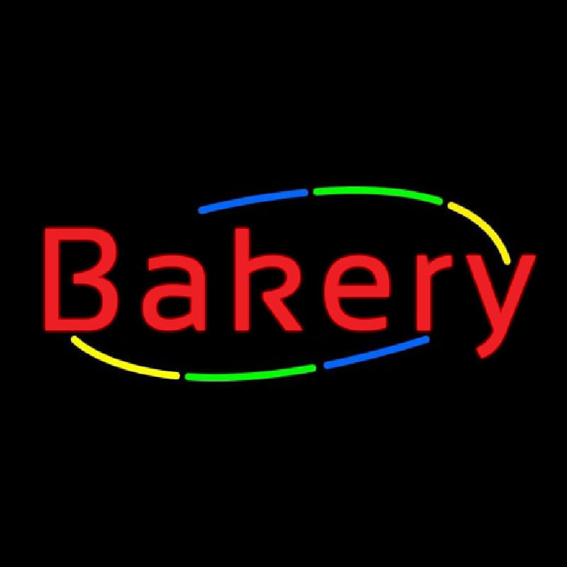 Multicolored Cursive Bakery Neon Skilt