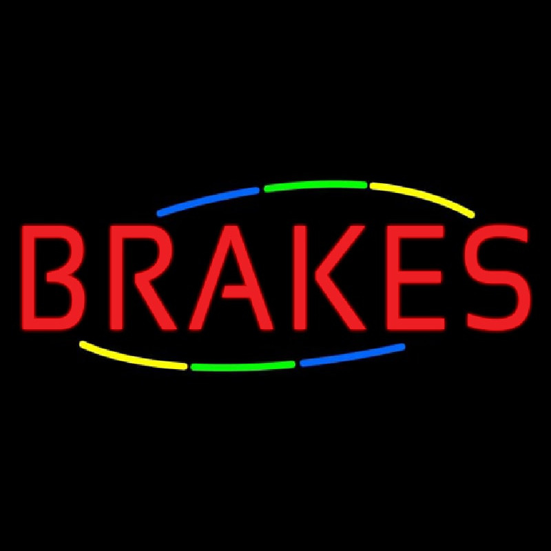 Multicolored Deco Style Brakes Neon Skilt