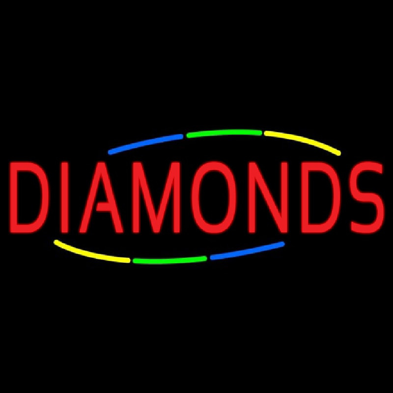 Multicolored Deco Style Diamonds Neon Skilt