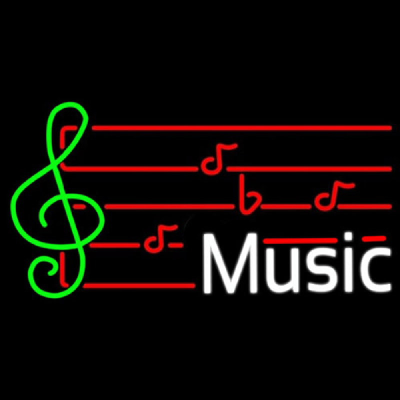 Music Note Neon Skilt