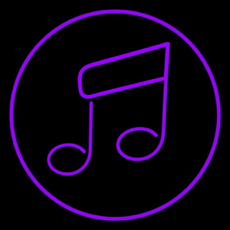 Music Note Purple Neon Skilt