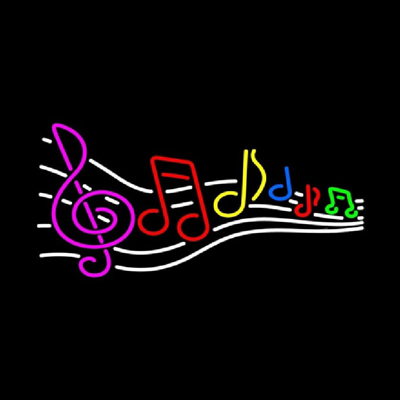 Music Notes 1 Neon Skilt