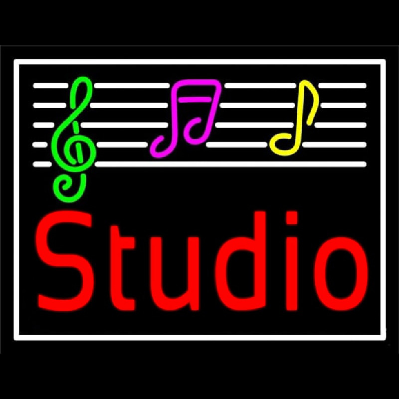 Music Studio 2 Neon Skilt